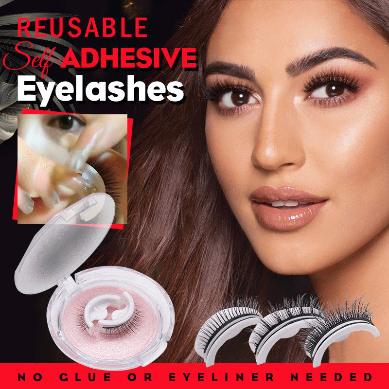 Reusable 3D Mink Lashes Natural False Eyelashes Self Adhesive