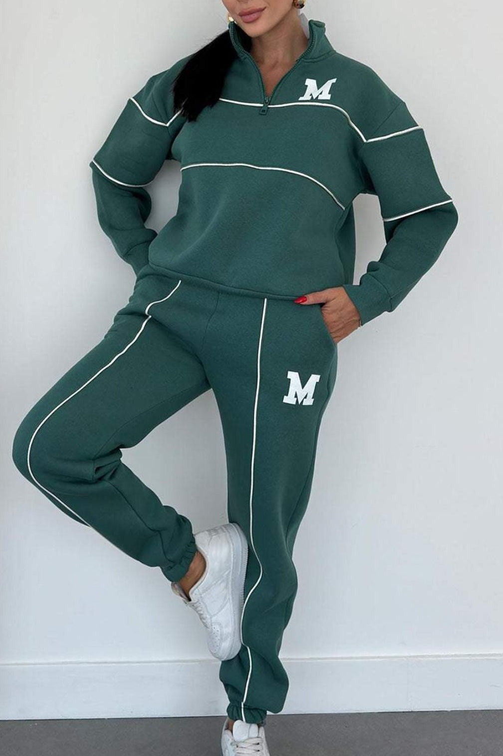 Womens 2 Piece Outfits Lounge Hoodless Pullover Sweatshirt Sweatsuit Sets Sweatshirt Baggy