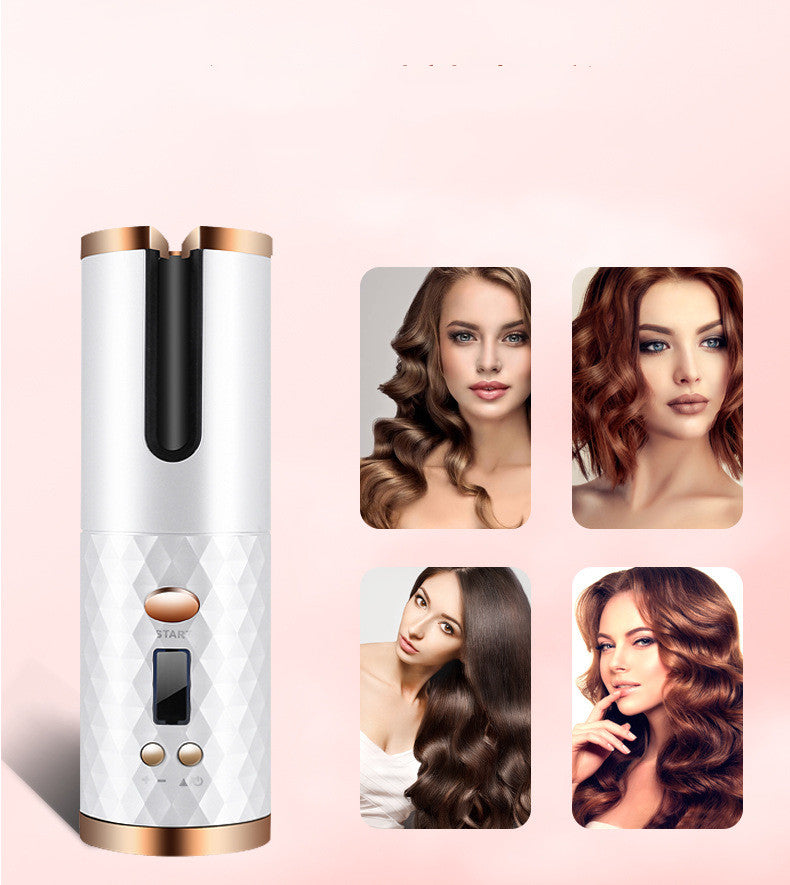 Rechargeable Automatic Hair Curler Women Portable Hair Curling Iron LCD Display Ceramic