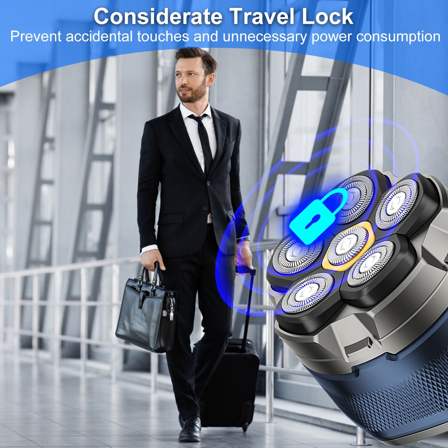 1Pc Cordless Electric Head Shaver For Men 6D Magnetic Floating Head Bald Man