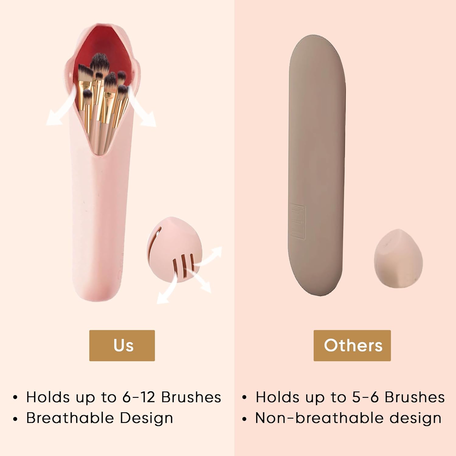 Silicone Travel Makeup Brush & Sponge Holder