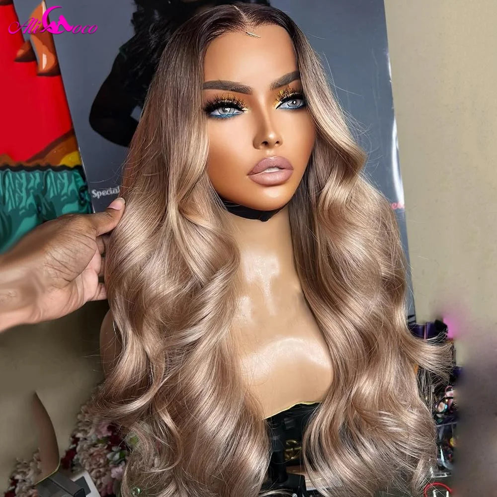 Ombre Ash Blonde Body Wave Lace Front Wig - Opaline Glam Beauty