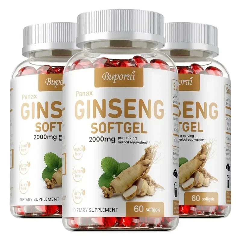 Red Panax Ginseng Capsules - for Immunity, Energy, Fatigue and Stress