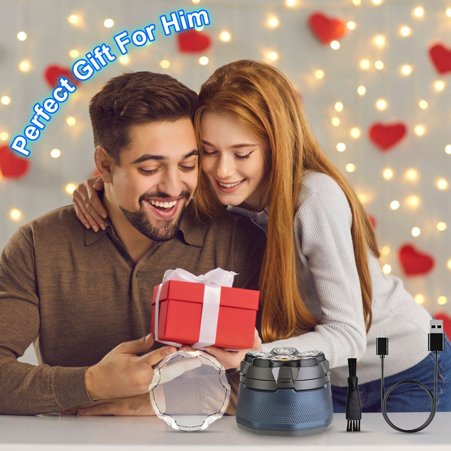 1Pc Cordless Electric Head Shaver For Men 6D Magnetic Floating Head Bald Man