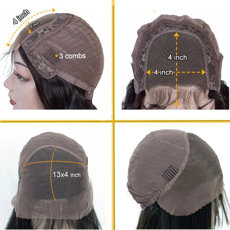 Chocolate Brown 4x4 Lace Closure Wig Human Hair Color Body Wave Density - Opaline Glam Beauty