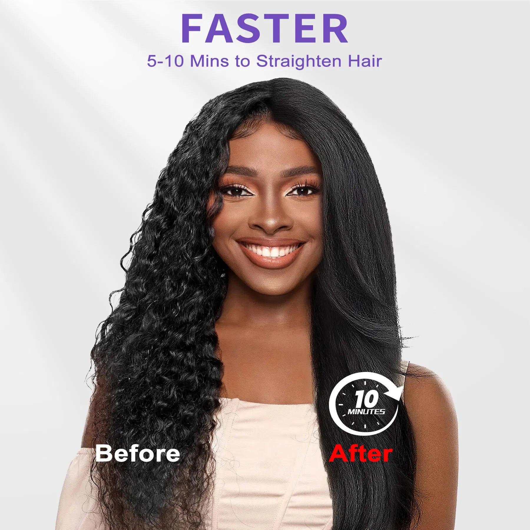 Hair Straightener Brush, Ionic Plus Steam Straightening Brush For SmoothFor Home Salon