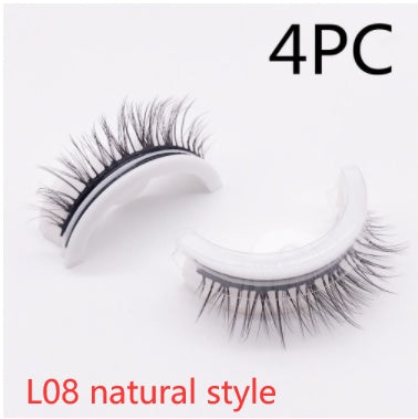 Reusable 3D Mink Lashes Natural False Eyelashes Self Adhesive