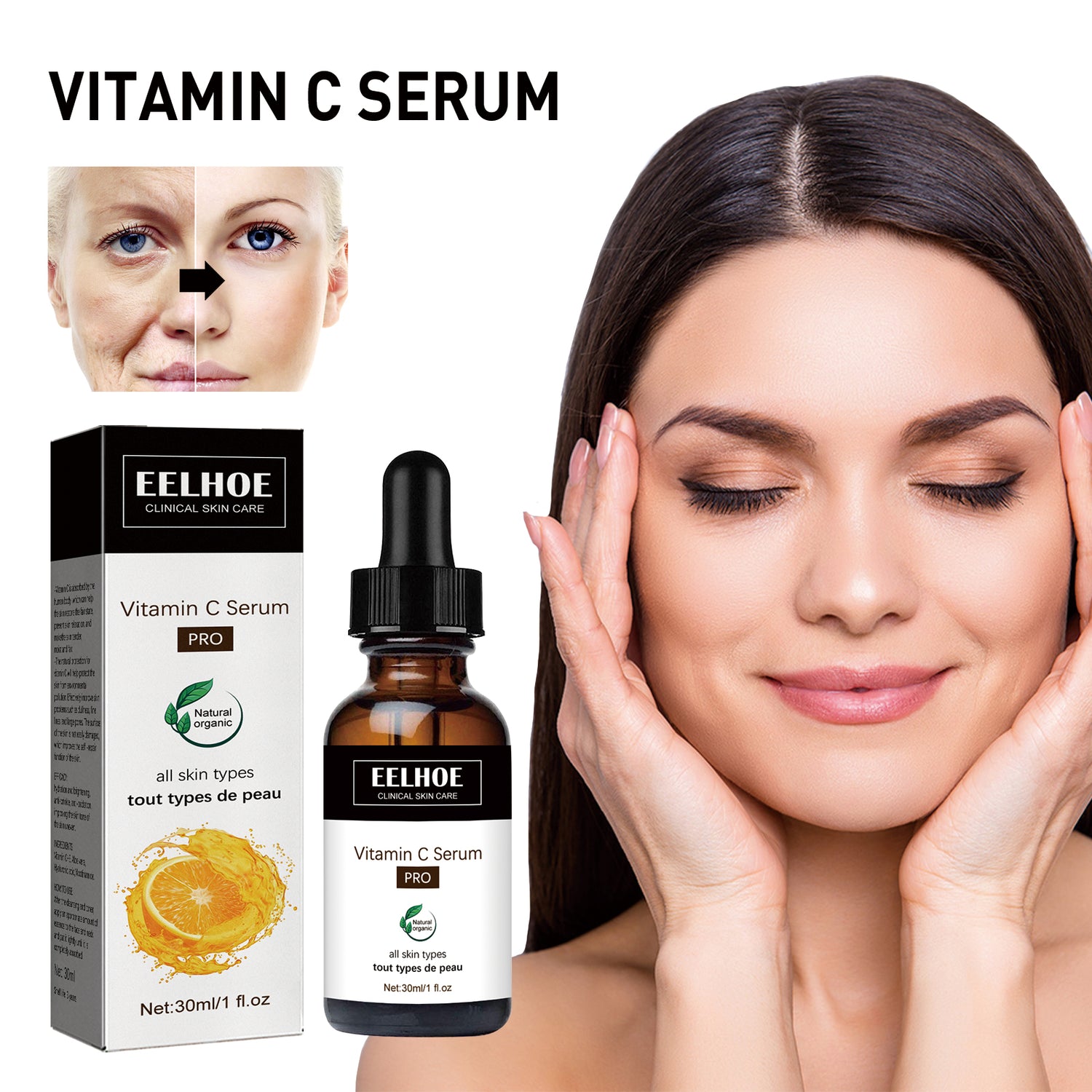 EELHOE Vitamin C Serum for Firming, Hydration &amp; Fine Lines - Opaline Glam Beauty