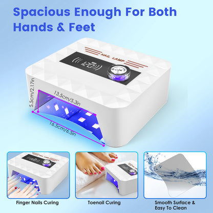 1Pc 120W Cordless UV Nail Lamp Rechargeable Gel Curing Lamp Gel Polish Light