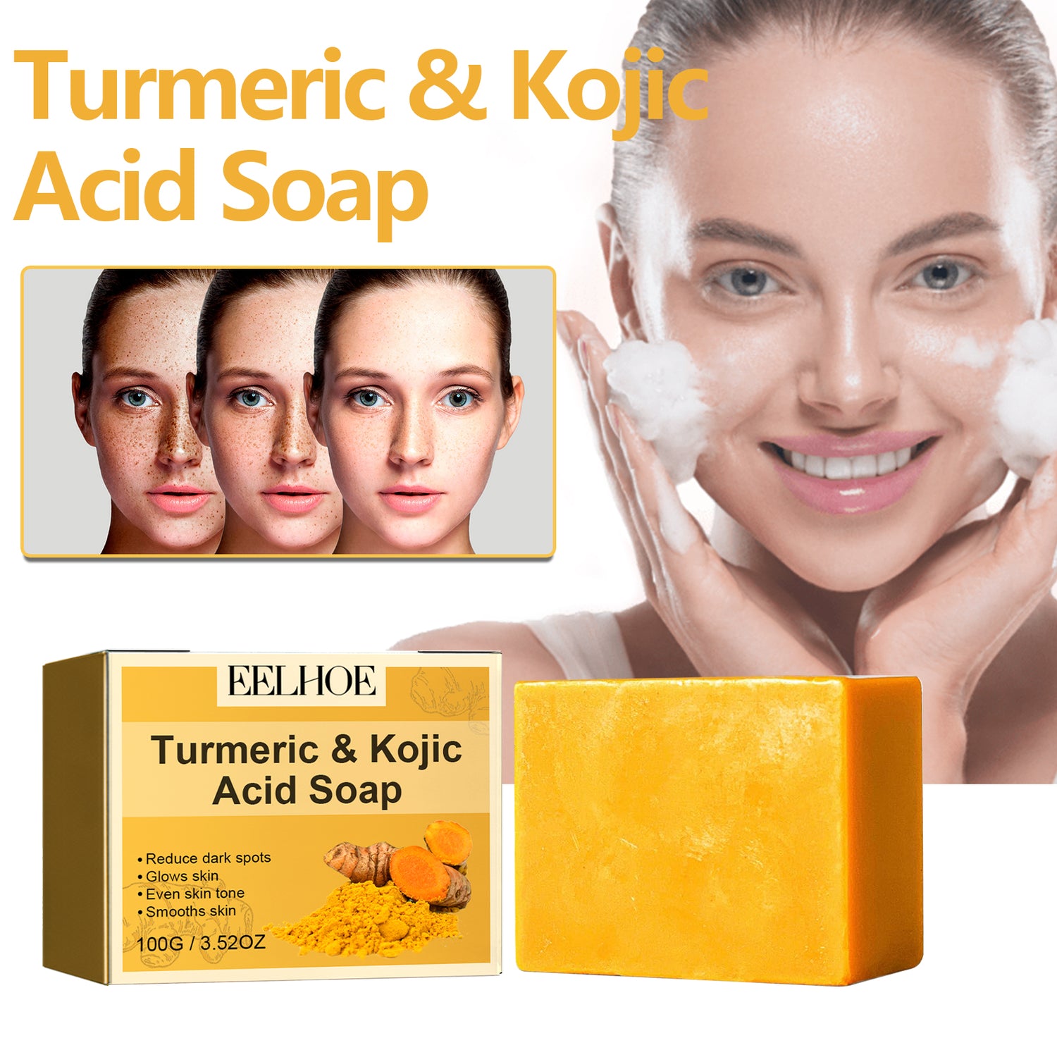 Turmeric &amp; Kojic Acid Soap – Brighten &amp; Even Skin Tone