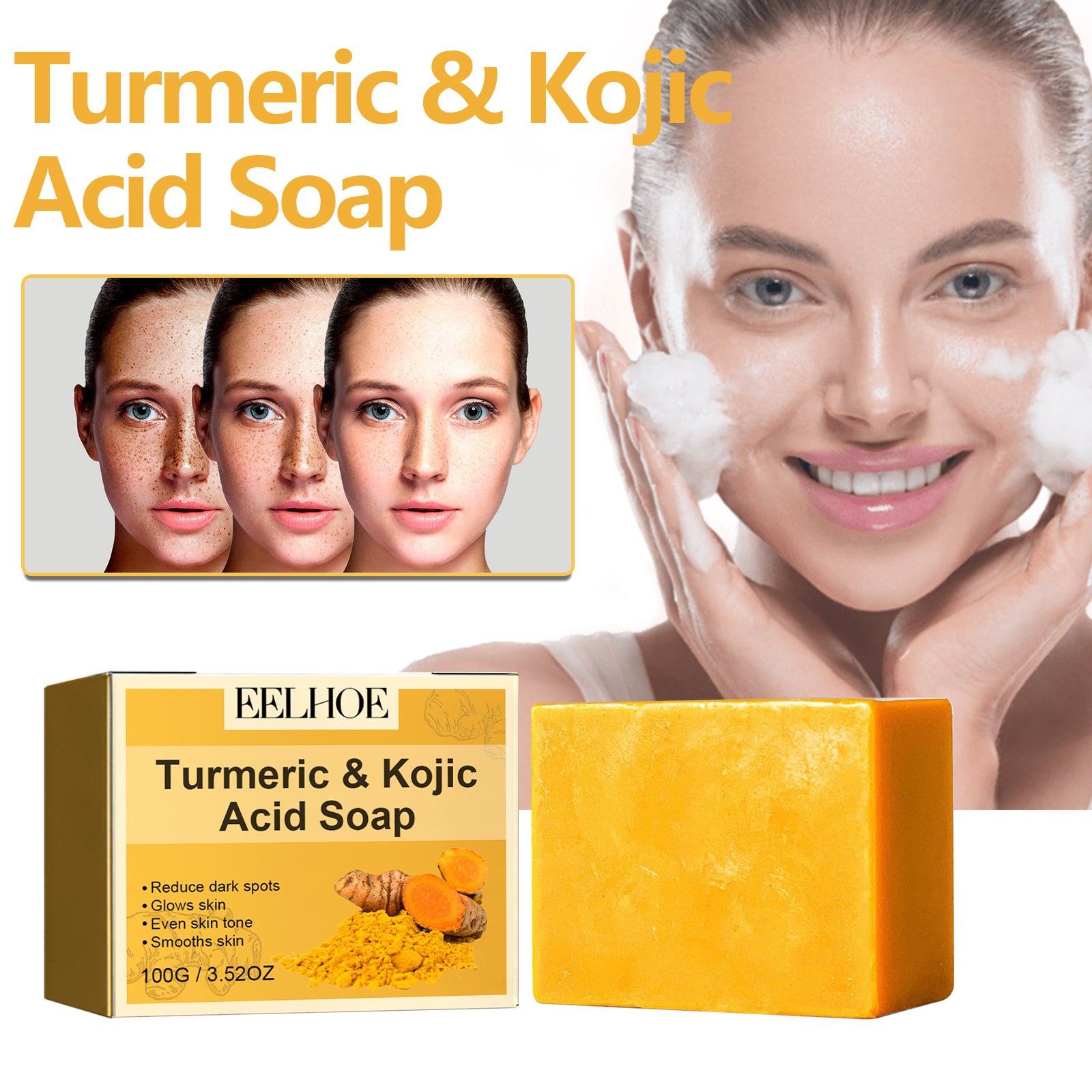 Turmeric &amp; Kojic Acid Soap – Brighten &amp; Even Skin Tone