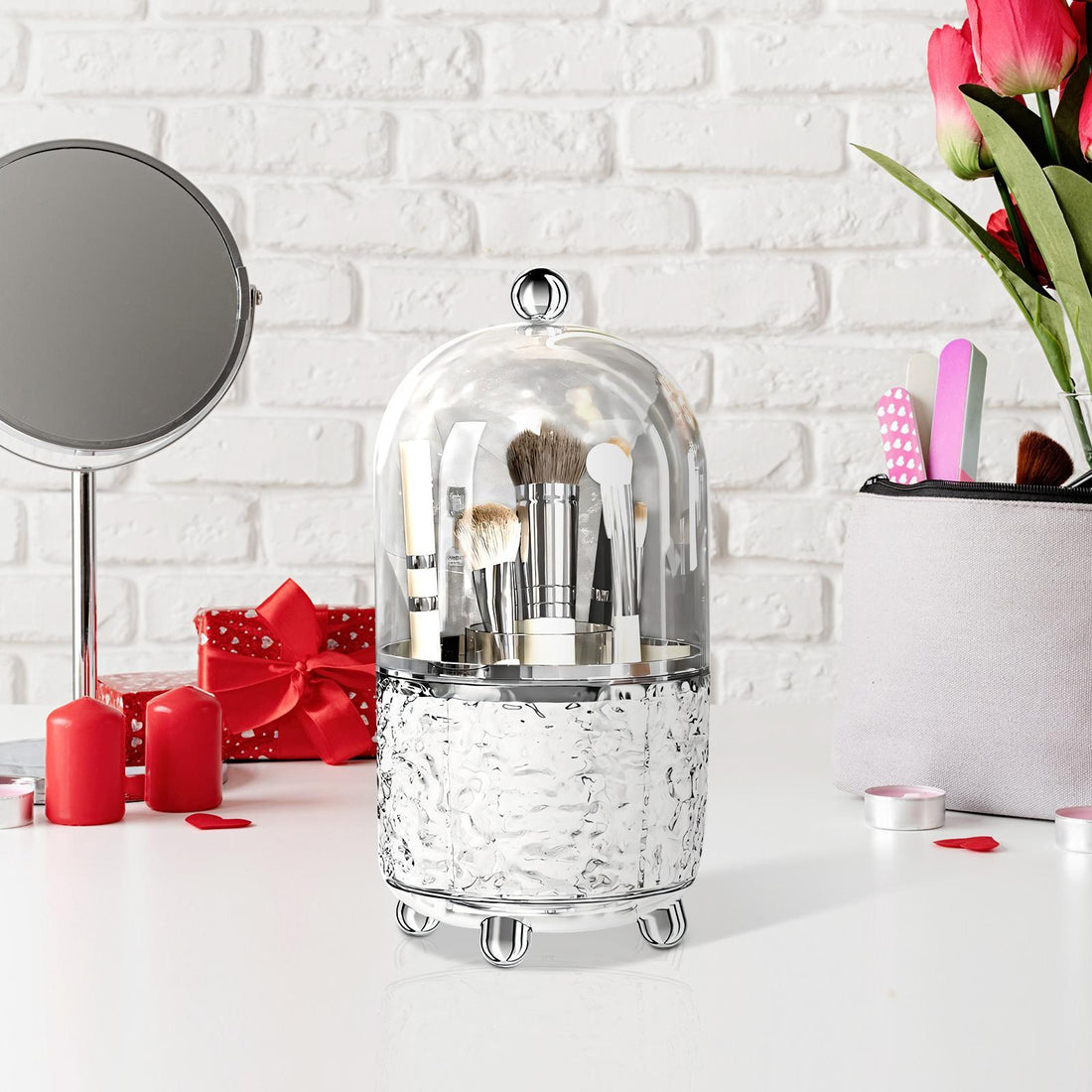 Large Capacity Bathroom Makeup Brush Storage Rack