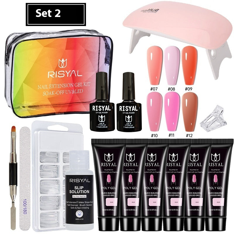UV Polish Full Set Of Crystal Extended Glue Paper-free
