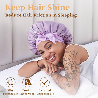 Silk Bonnet, Satin Hair Bonnet For Sleeping For Wavy Curly Natural Hair