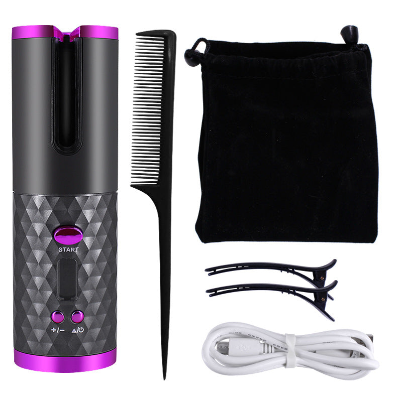 Rechargeable Automatic Hair Curler Women Portable Hair Curling Iron LCD Display Ceramic