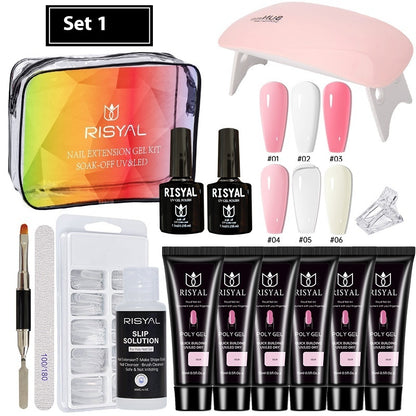 UV Polish Full Set Of Crystal Extended Glue Paper-free