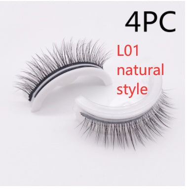 Reusable 3D Mink Lashes Natural False Eyelashes Self Adhesive