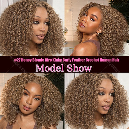 12A Honey Blonde Kinky Curly Crochet Hair - Opaline Glam Beauty