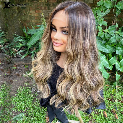 Brown Root Ombre Blonde Body Wave Wig - Opaline Glam Beauty