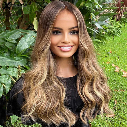 Brown Root Ombre Blonde Body Wave Wig - Opaline Glam Beauty