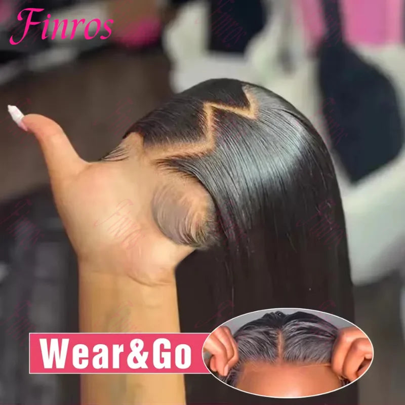 Glueless Bone Straight Human Hair Lace Closure Wig