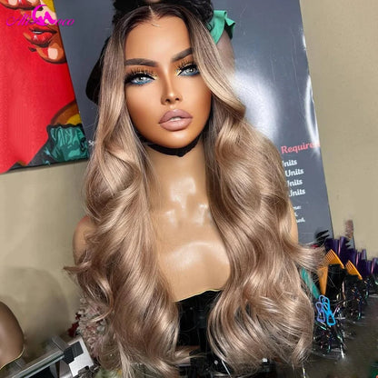Ombre Ash Blonde Body Wave Lace Front Wig - Opaline Glam Beauty
