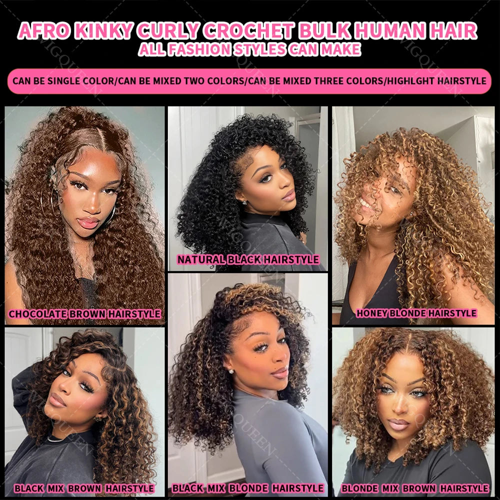 12A Honey Blonde Kinky Curly Crochet Hair - Opaline Glam Beauty