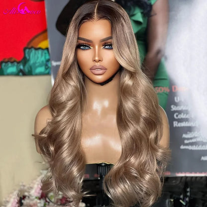 Ombre Ash Blonde Body Wave Lace Front Wig - Opaline Glam Beauty
