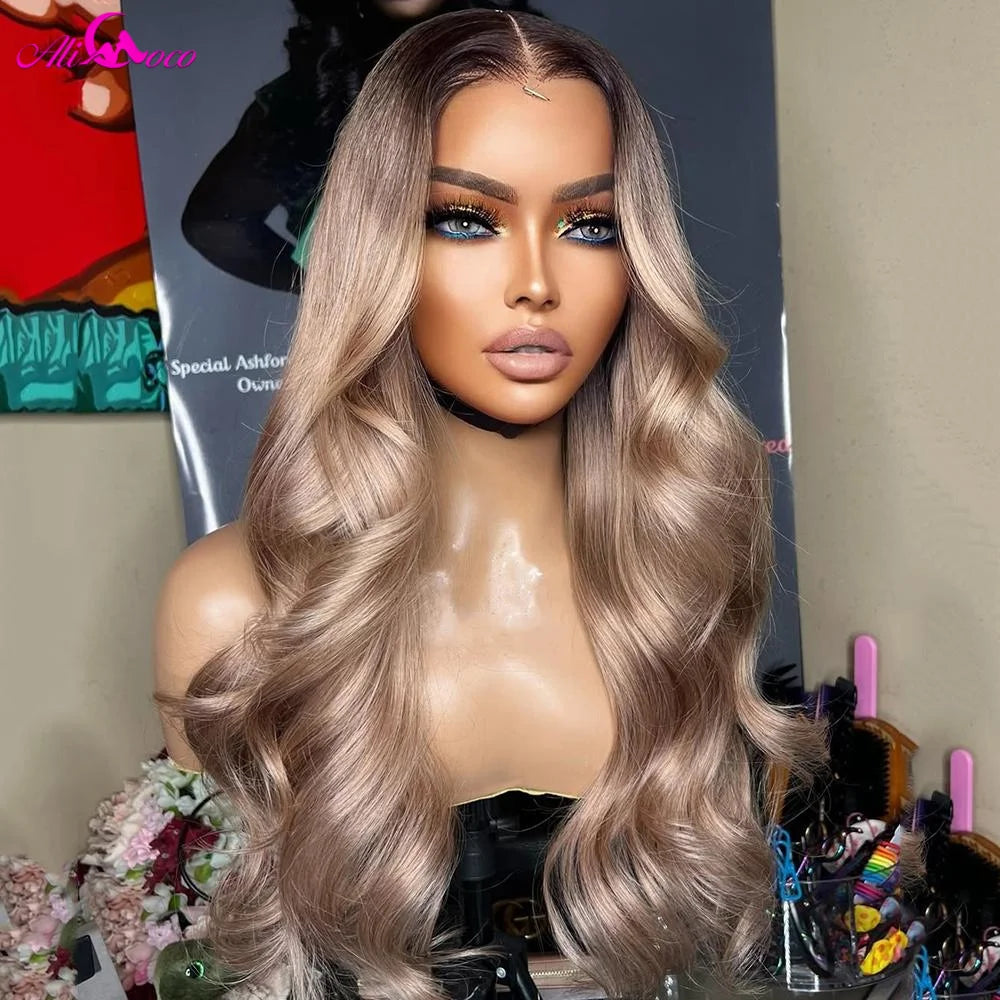 Ombre Ash Blonde Body Wave Lace Front Wig - Opaline Glam Beauty