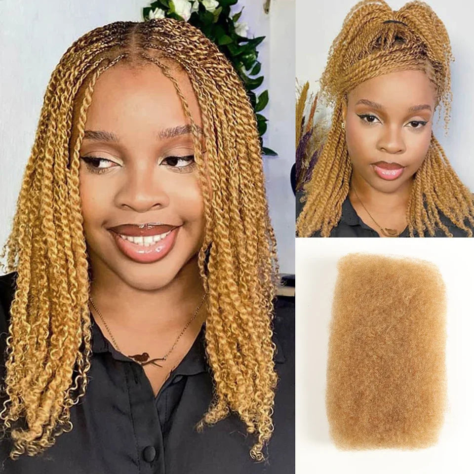 Premium Afro Kinky Remy Human Hair Bulk - Opaline Glam Beauty