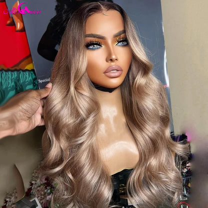 Ombre Ash Blonde Body Wave Lace Front Wig - Opaline Glam Beauty