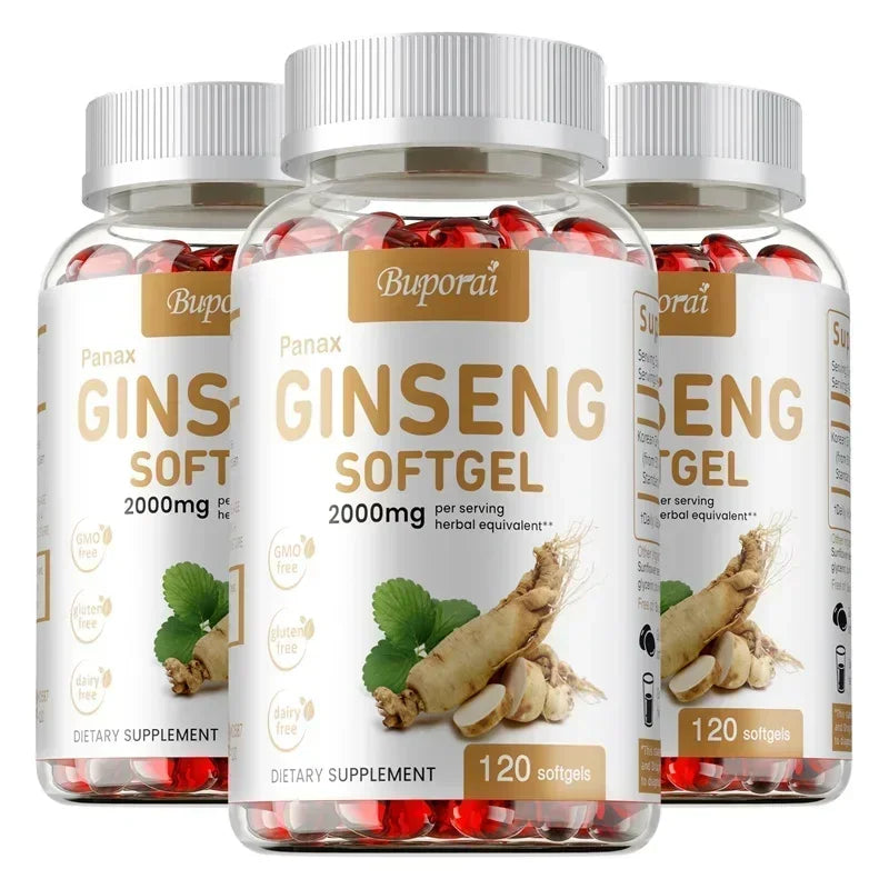 Red Panax Ginseng Capsules - for Immunity, Energy, Fatigue and Stress