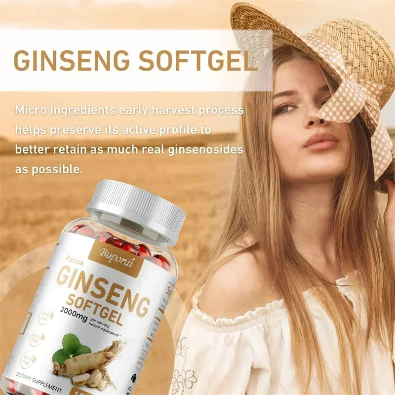 Red Panax Ginseng Capsules - for Immunity, Energy, Fatigue and Stress