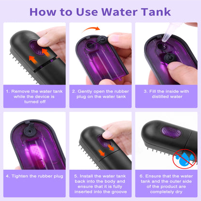 Hair Straightener Brush, Ionic Plus Steam Straightening Brush For SmoothFor Home Salon