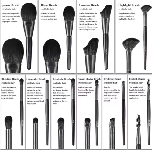 BEILI 10-Piece Wood Handle Makeup Brush Set