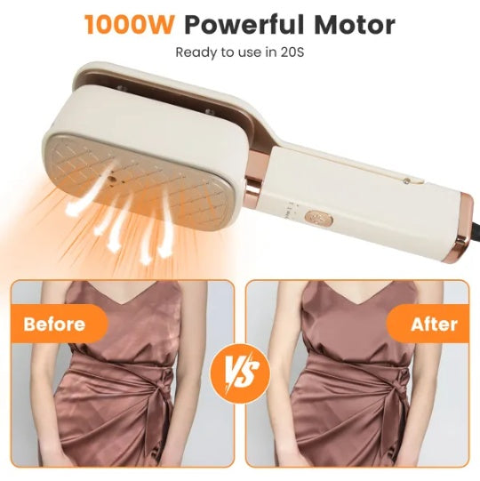 Travel Clothes Steamer with 180° Rotating Head &amp; Flat Iron