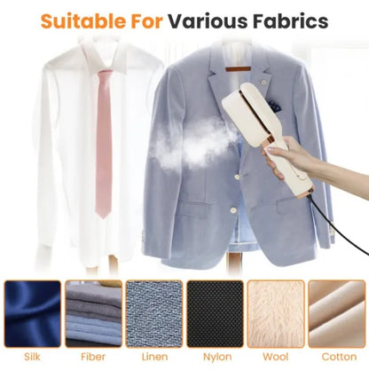 Travel Clothes Steamer with 180° Rotating Head &amp; Flat Iron