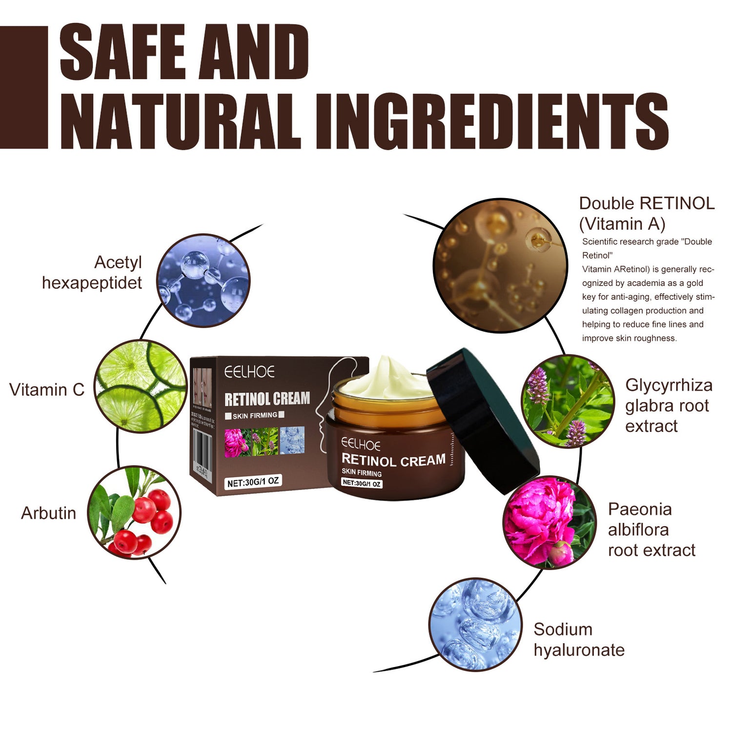 EELHOE Retinol Cream, Anti-Aging Firming Brightening Moisturizing