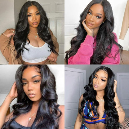 4x6 Lace Closure Wig Human Hair Natural Color Three-Dimensional Body Wave Density