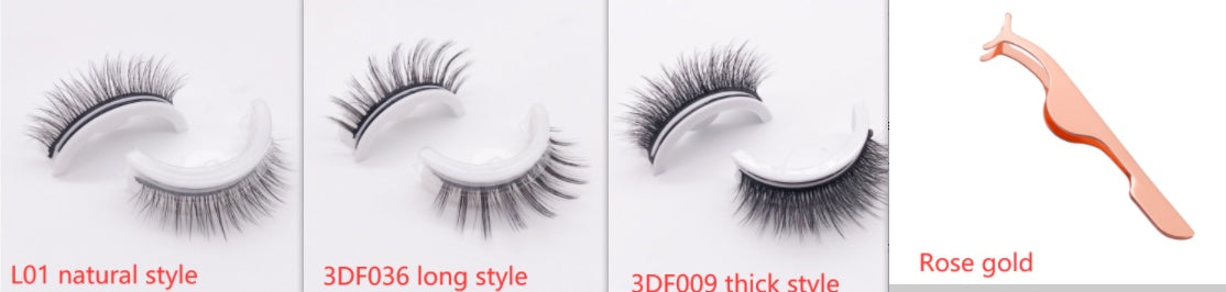 Reusable 3D Mink Lashes Natural False Eyelashes Self Adhesive