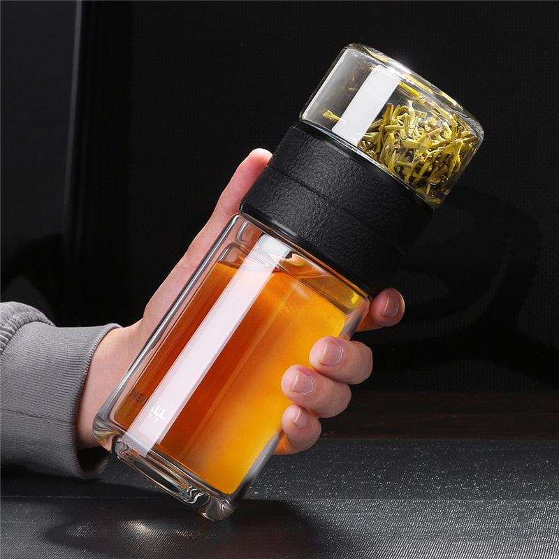 Glass Water Bottle With Tea Filter