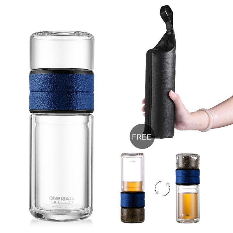 Glass Water Bottle With Tea Filter