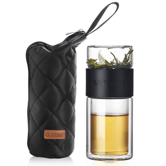 Glass Water Bottle With Tea Filter