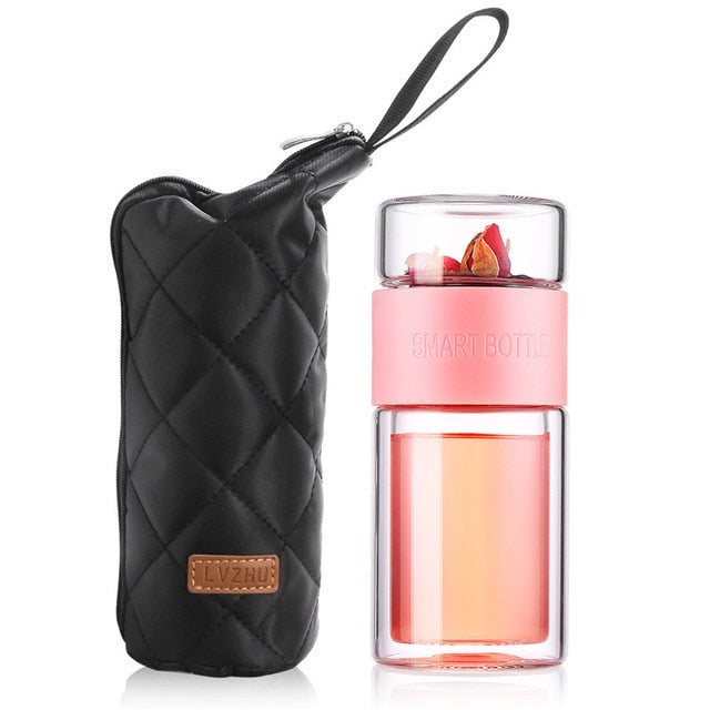 Glass Water Bottle With Tea Filter