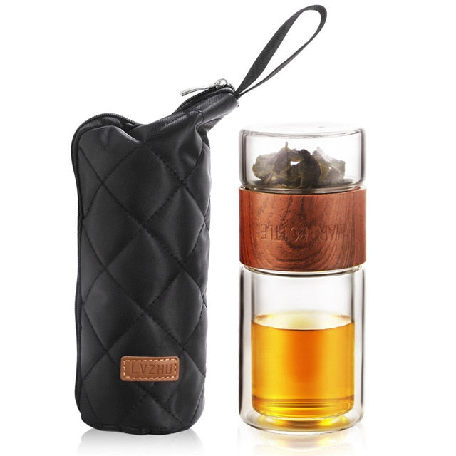 Glass Water Bottle With Tea Filter