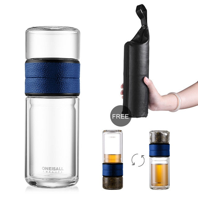 Glass Water Bottle With Tea Filter