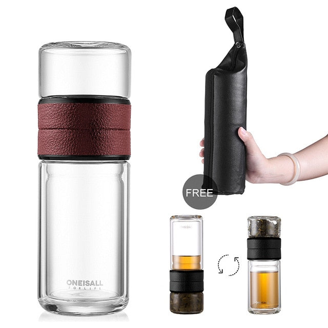 Glass Water Bottle With Tea Filter