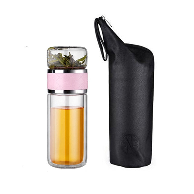 Glass Water Bottle With Tea Filter