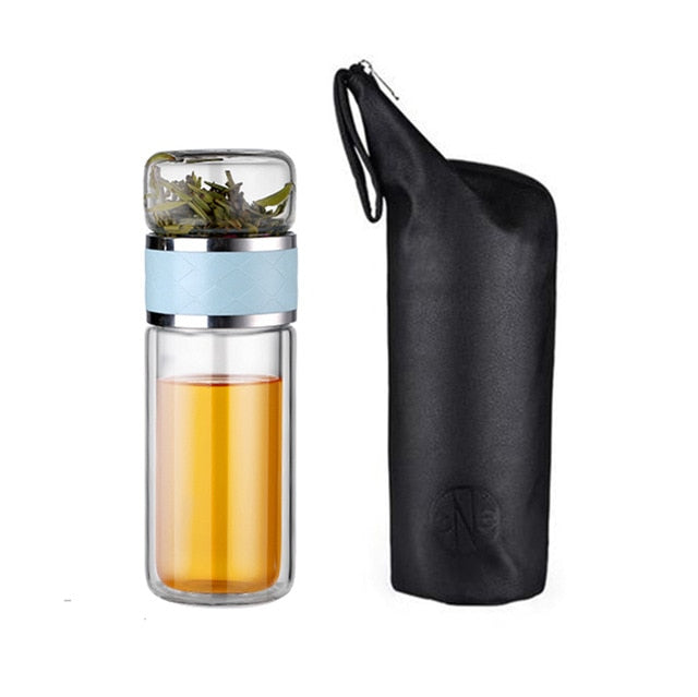 Glass Water Bottle With Tea Filter