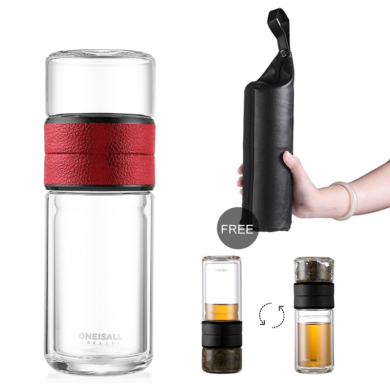 Glass Water Bottle With Tea Filter